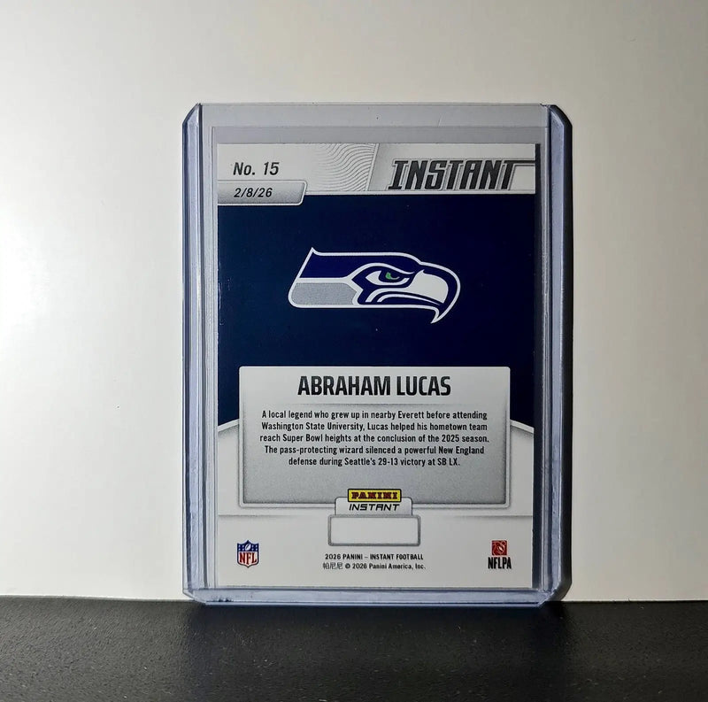 Abraham Lucas 2026 Panini NFL Super Bowl LIX Champions #15 Card Seattle Seahawks - Football Card Single