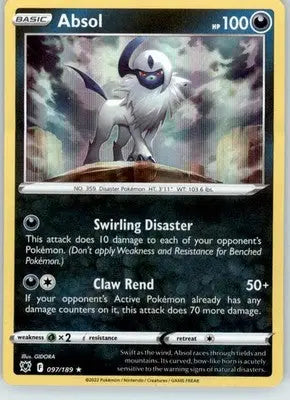 Absol - SWSH10: Astral Radiance - 097/189 - Holo LP - Pokémon Card Single