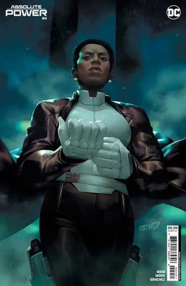 Superhero in white and brown armor on Absolute Power Cover D Derrick Chew Card Stock Variant