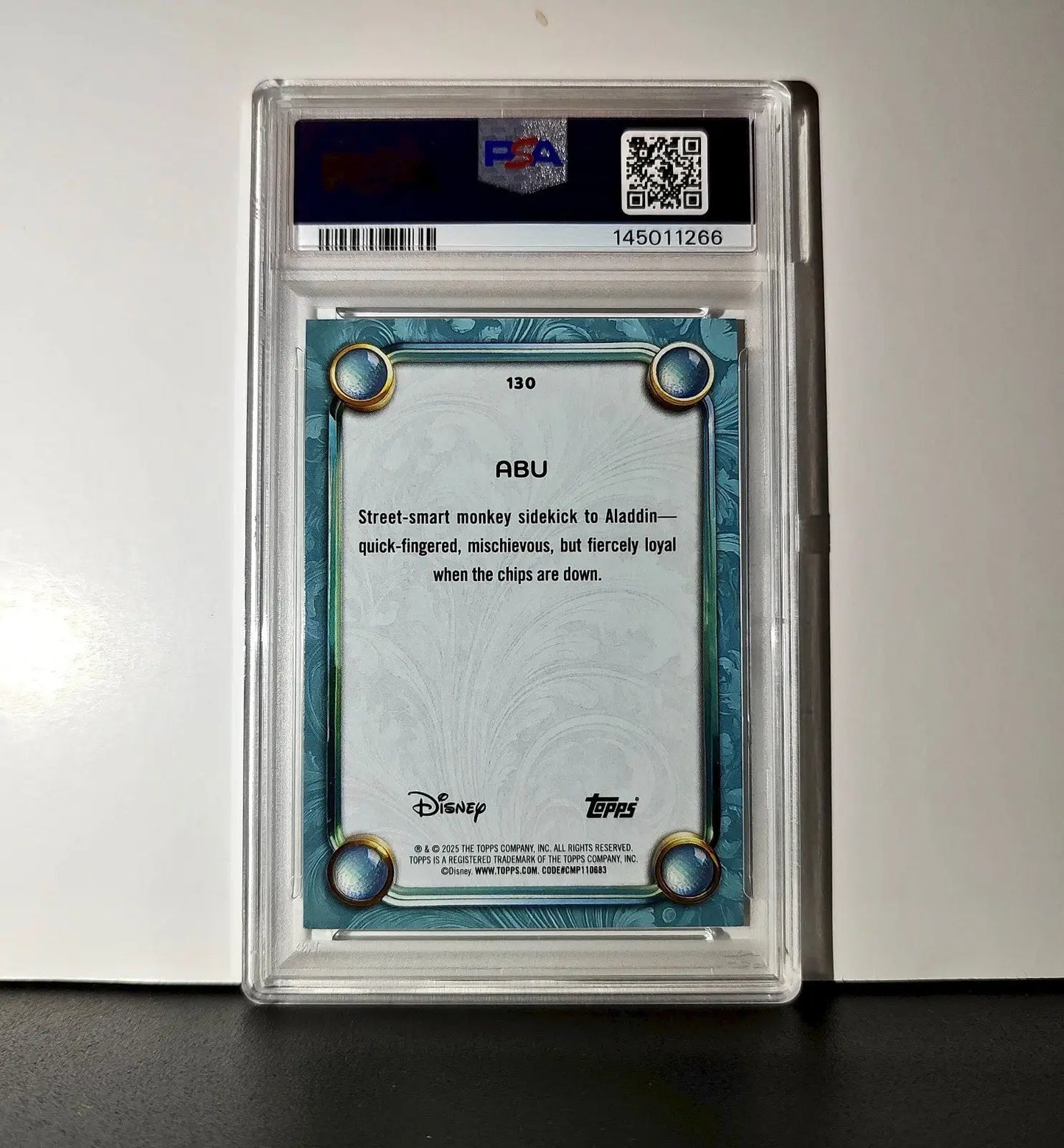 Abu 2025 Topps Disney Wonder #130 Diamond Card Aladdin PSA 9