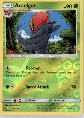 Accelgor - SM - Crimson Invasion - Reverse Holo LP - #9/111 - Pokémon Card Single