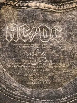ACDC Shirt Mens S Distressed For Those About To Rock Graphic Band Tee Black - Apparel