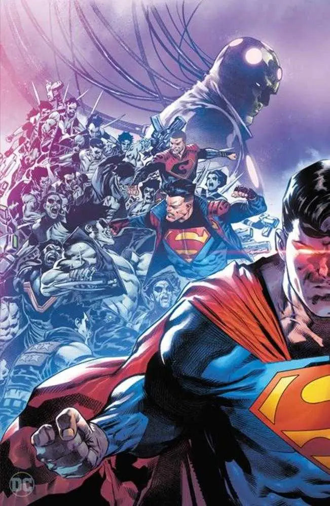 Dynamic comic book art of Superman and DC heroes in Action Comics #1064 foil variant