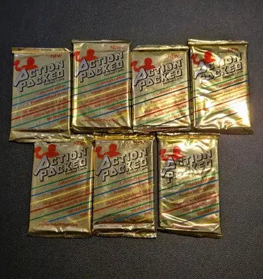 Action Packed Football Card Packs Lot 7 Sealed 1990 6 Card Collectors NFL Gold - Football Card Box