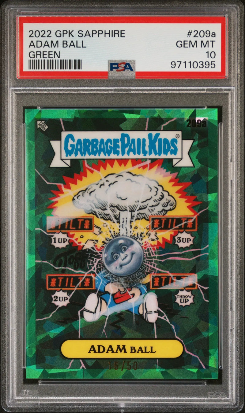 Adam Ball 2022 Garbage Pail Kids Sapphire Green #16/50 PSA 10 Gem Mint - Non-Sports Card Single