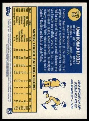 Adam Haseley 2019 Topps Heritage Minor League #68 Reading Fightin Phils - Baseball Card Single