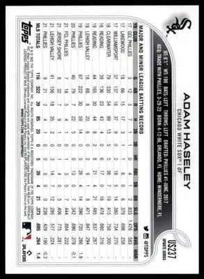 Adam Haseley 2022 Topps Update #US237 Chicago White Sox - Baseball Card Single
