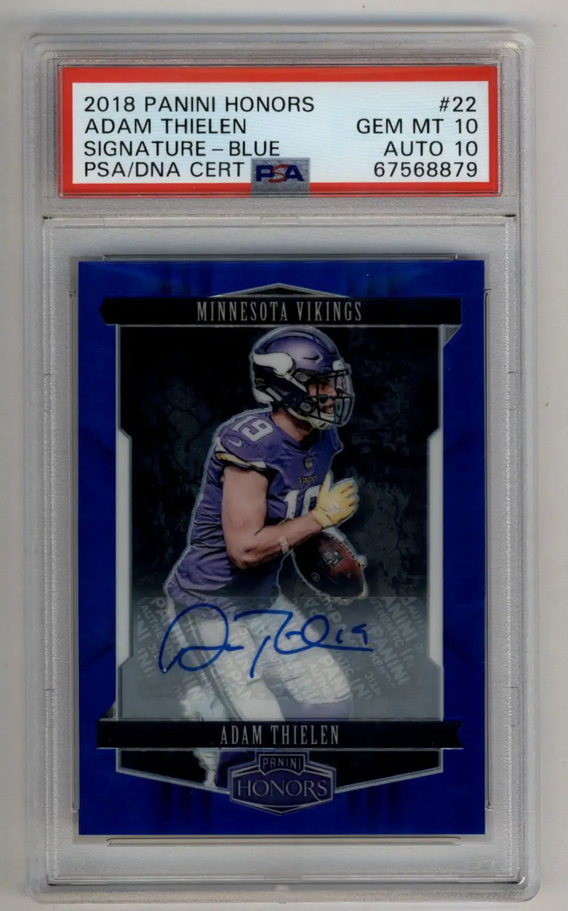 Adam Thielen 2018 Honors Auto Blue 08/15 PSA 10 Auto 10 - Football Card Single