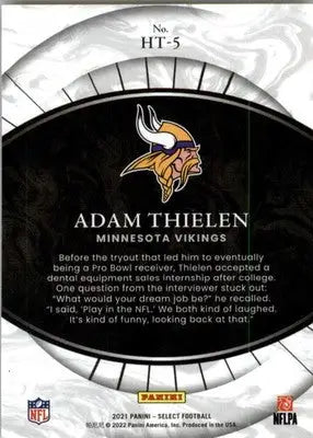 Adam Thielen - 2021 Panini Select - #HT-5 - Hidden Talents Football - Football Card Single
