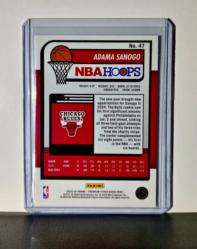 Adama Sanogo 2023-24 Panini Premium Stock NBA Hoops #47 Rookie Card Bulls