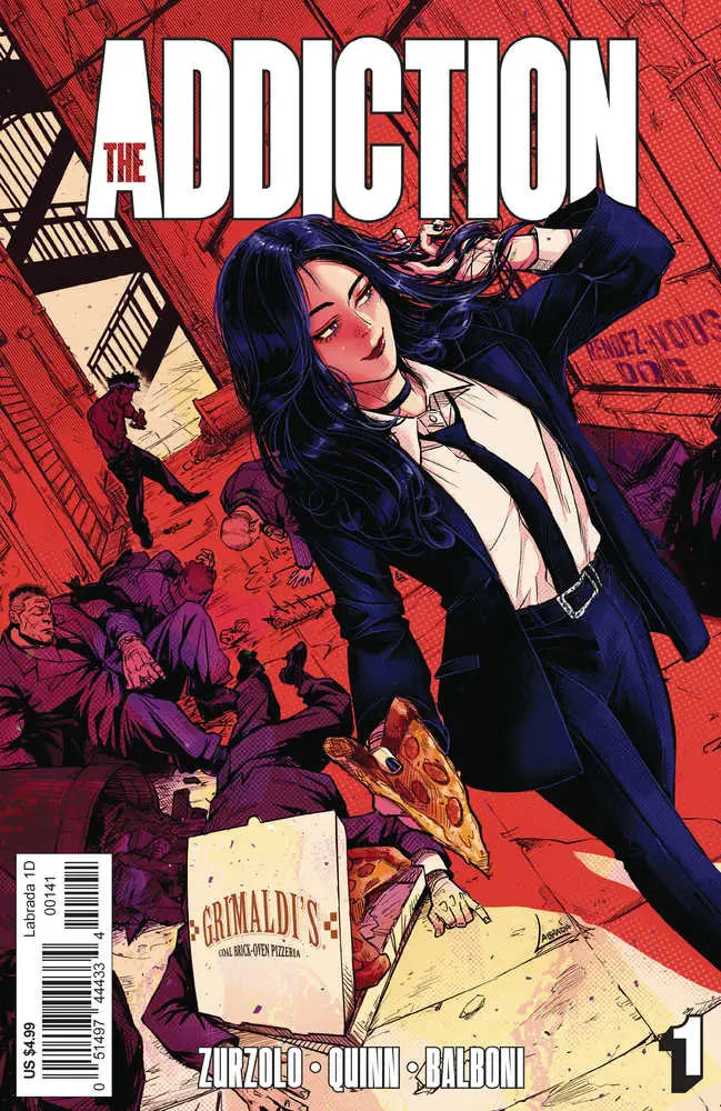 Comic book cover Addiction Death Of Your Life #1 featuring Niki Tino in a dark suit