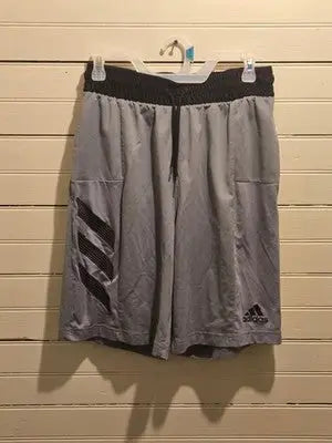Adidas Basketball Shorts Mens M Gray AEROREADY Moisture Wicking Drawstring - Apparel