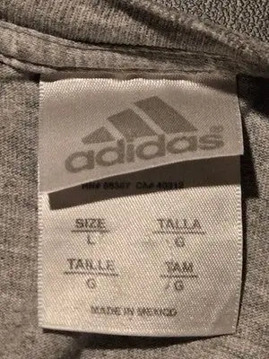 Adidas T-Shirt Mens L Gray Basketball Graphic Short Sleeve Crew Tee Faded Print - Apparel