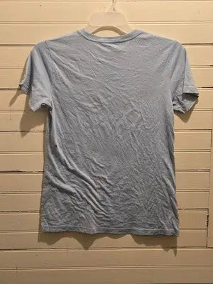 Adidas T-Shirt Mens M Light Blue Big Logo Short Sleeve Performance Tee Casual - Apparel