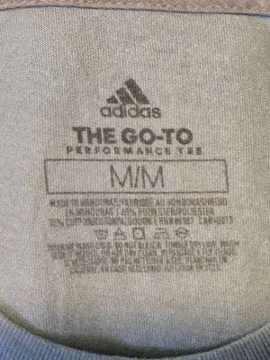 Adidas T-Shirt Mens M Light Blue Big Logo Short Sleeve Performance Tee Casual - Apparel