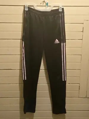 Adidas Track Pants Kids 13-14Y/164 AEROREADY Black Pink Stripe Training - Apparel
