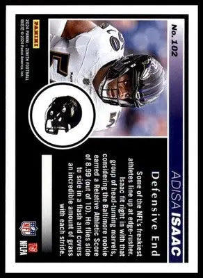 Adisa Isaac Rookie 2024 Panini Zenith Retail #102 Baltimore Ravens - Football Card Single