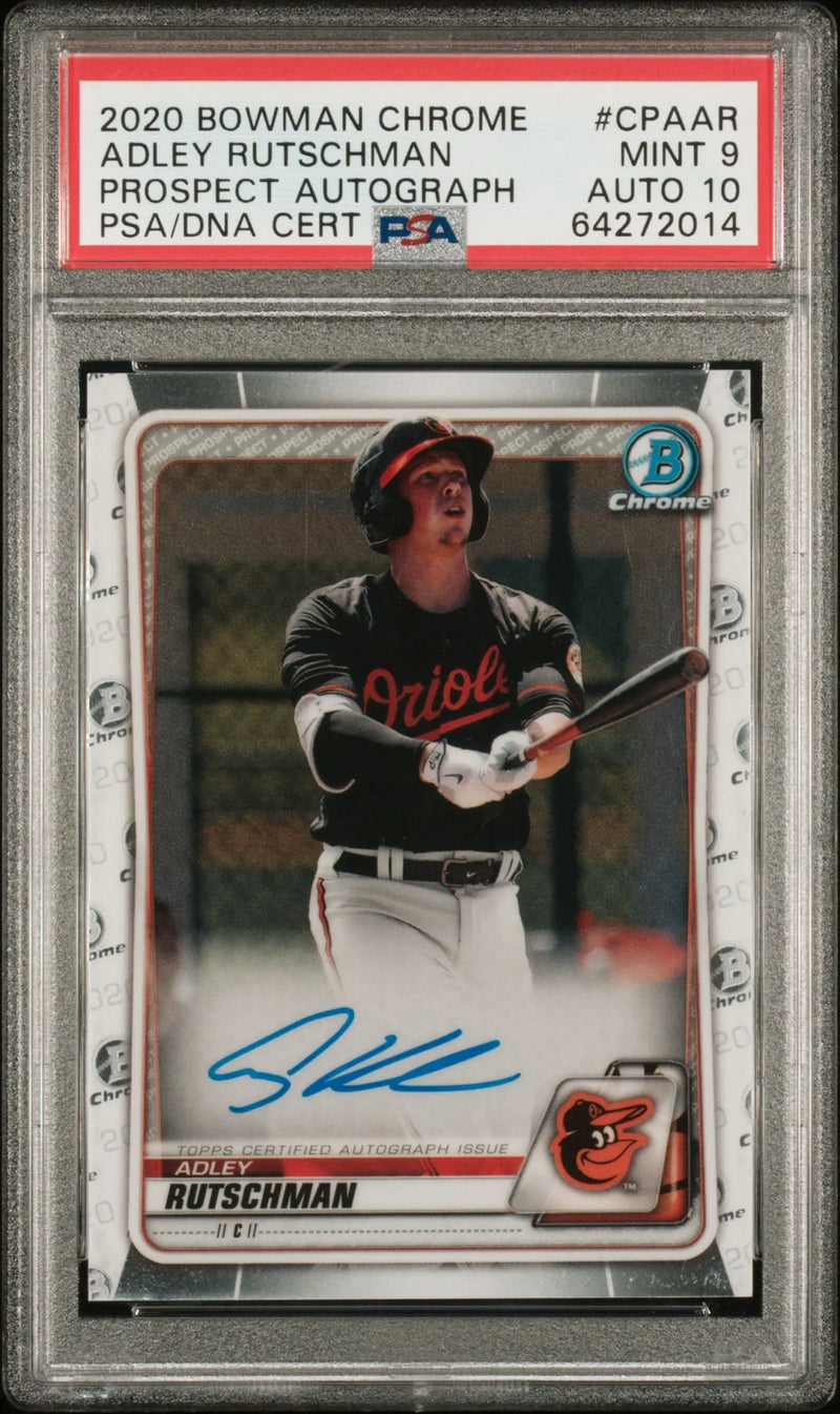 Adley Rutschman 2020 Bowman Chrome Auto PSA 9 Auto 10 - Baseball Card Single