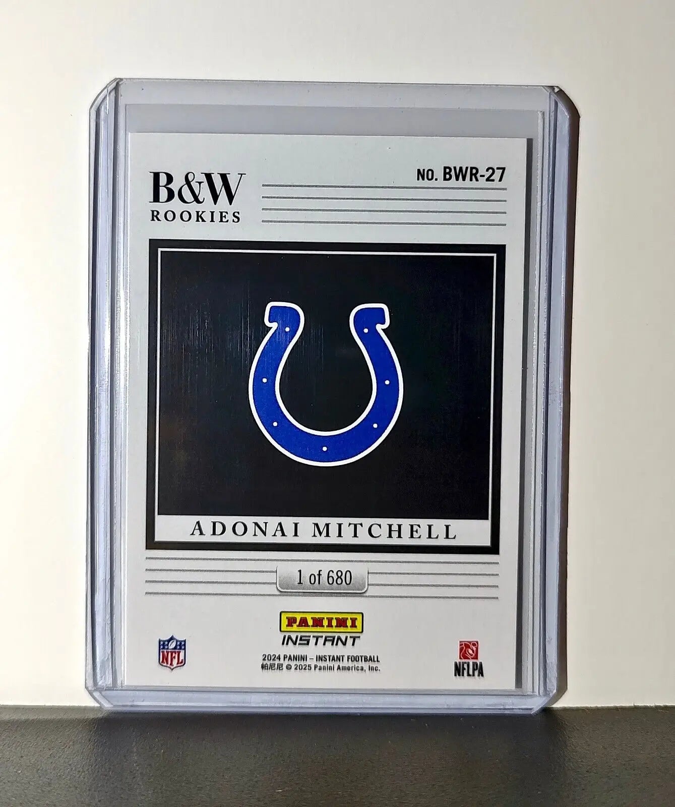 Adonai Mitchell 2024 Panini NFL #27 Black & White Rookies Card Colts 1 of 680