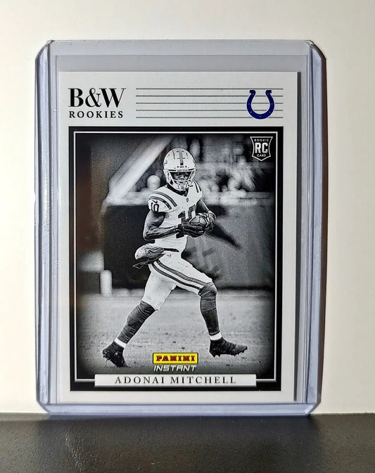 Adonai Mitchell 2024 Panini NFL #27 Black & White Rookies Card Colts 1 of 680 - Football Card Single