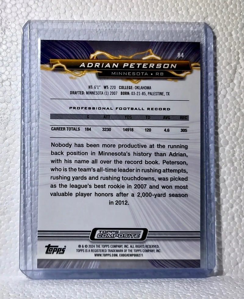Adrian Peterson 2023 Topps Resurgence NFL #84 Football Card Minnesota Vikings