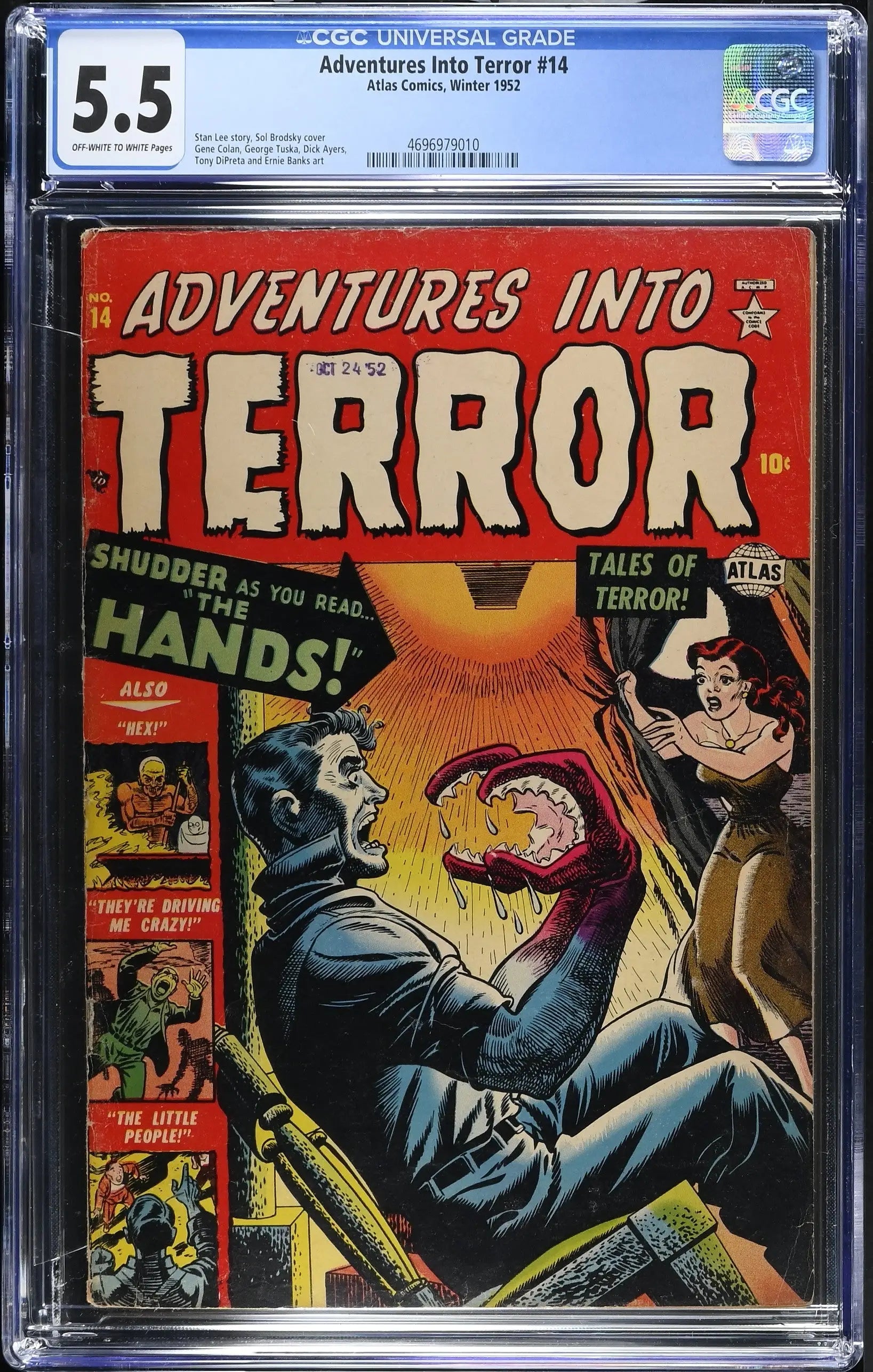 Adventures Into Terror #14 (1952) Graded CGC 5.5 FN Pre-Code Horror Stan Lee - Comic Book