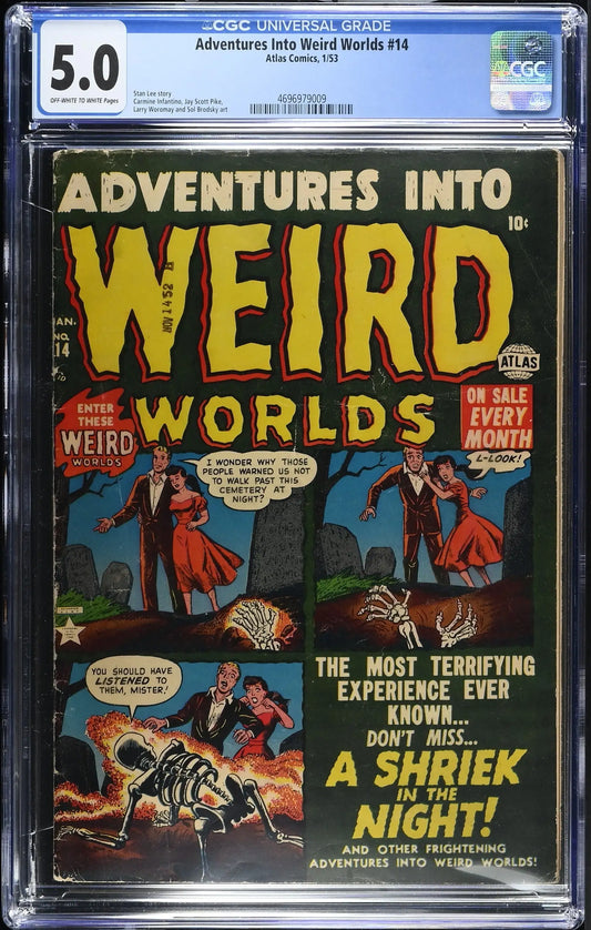 Adventures Into Weird Worlds #14 (1953) Graded CGC 5.0 VG+ Pre-Code Horror Stan Lee - Comic Book