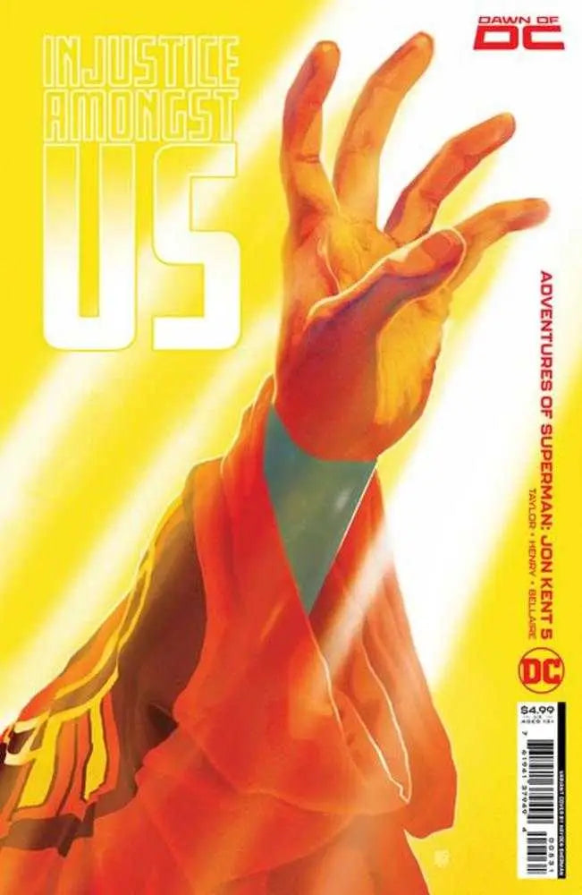 Red and orange glowing hand reaching upward in Jon Kent Adventures Of Superman trading card