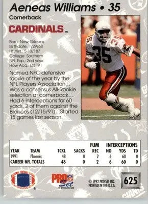 Aeneas Williams - 1992 Pro Set - #625 - Football - Football Card Single