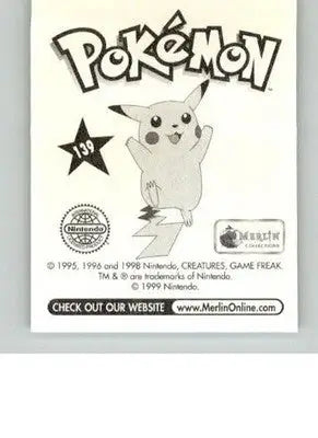 Aerodactyl - 1999 Merlin Pokemon Stickers - #142 - Pokémon Card Single