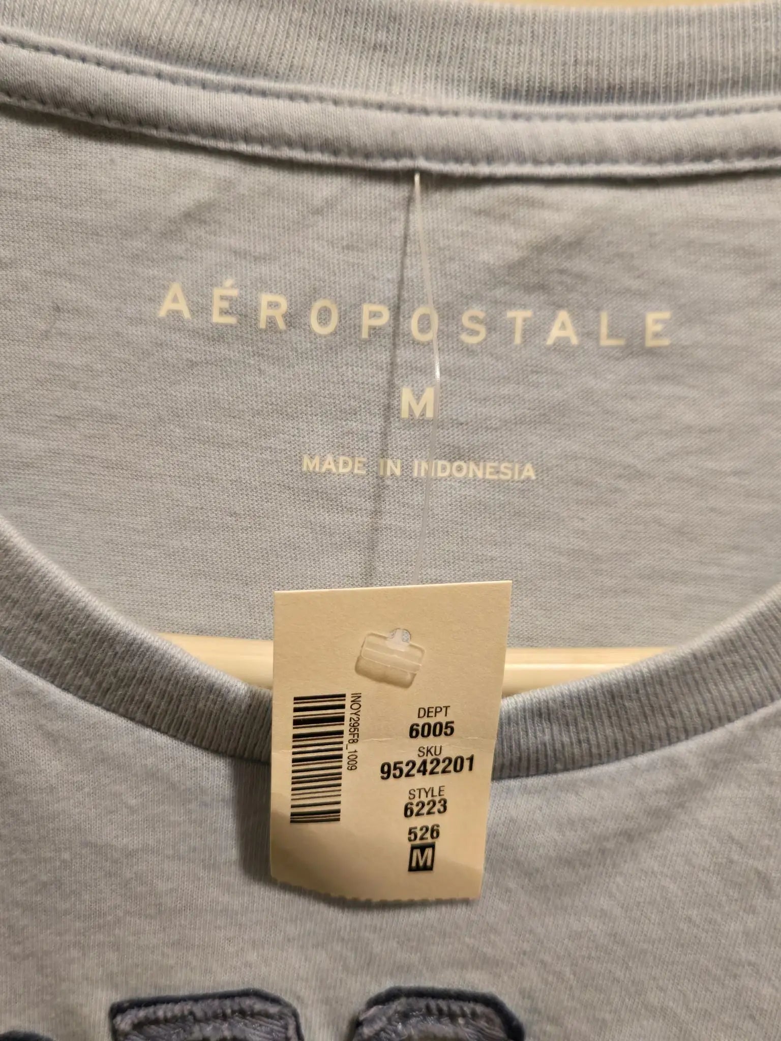 Aeropostale Shirt Mens M Light Blue 1987 Embroidered Applique 100% Cotton NWT - Apparel