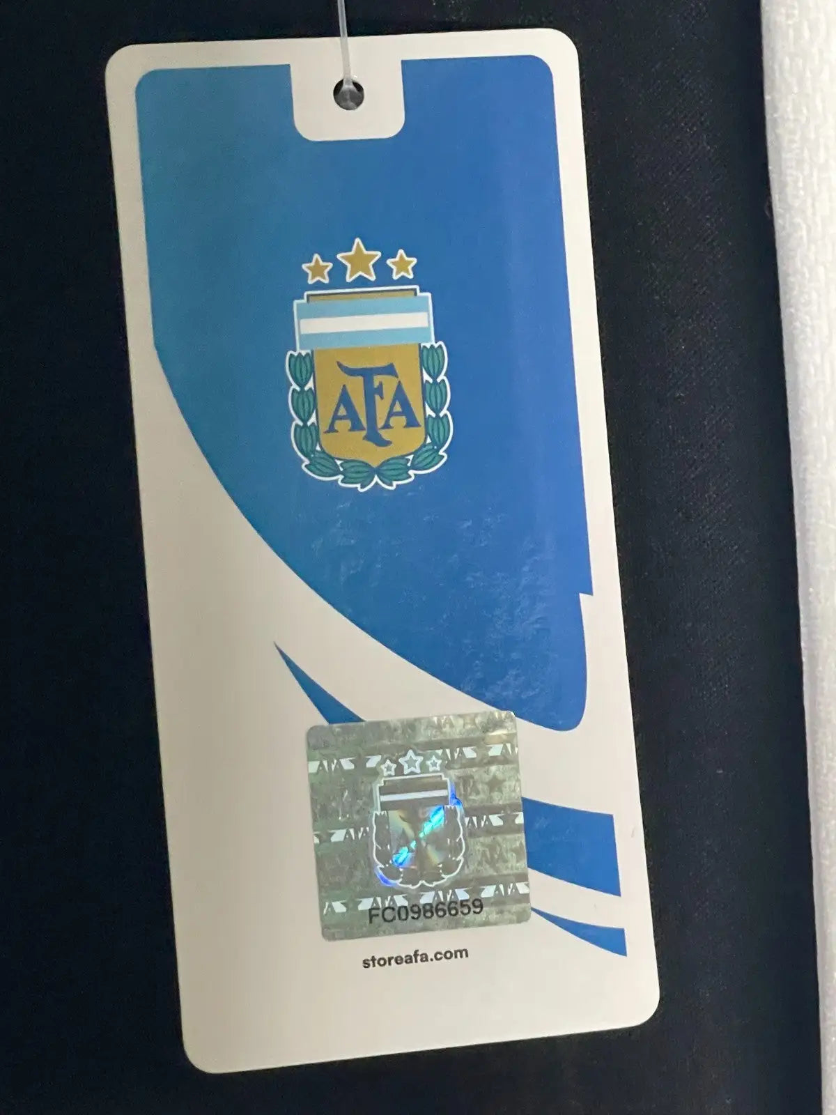 AFA Official Soccer Jersey Blue White Argentina LARGE Lionel Messi #10 Licensed - Apparel