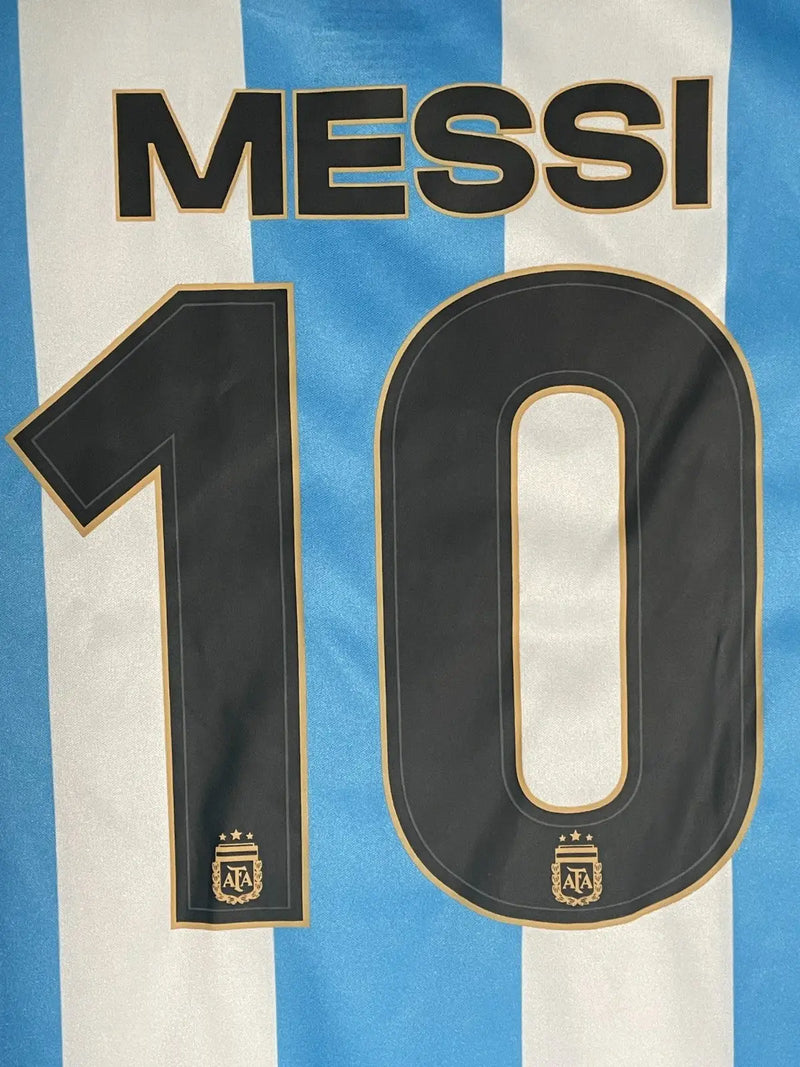 AFA Official Soccer Jersey Blue White Argentina LARGE Lionel Messi #10 Licensed - Apparel