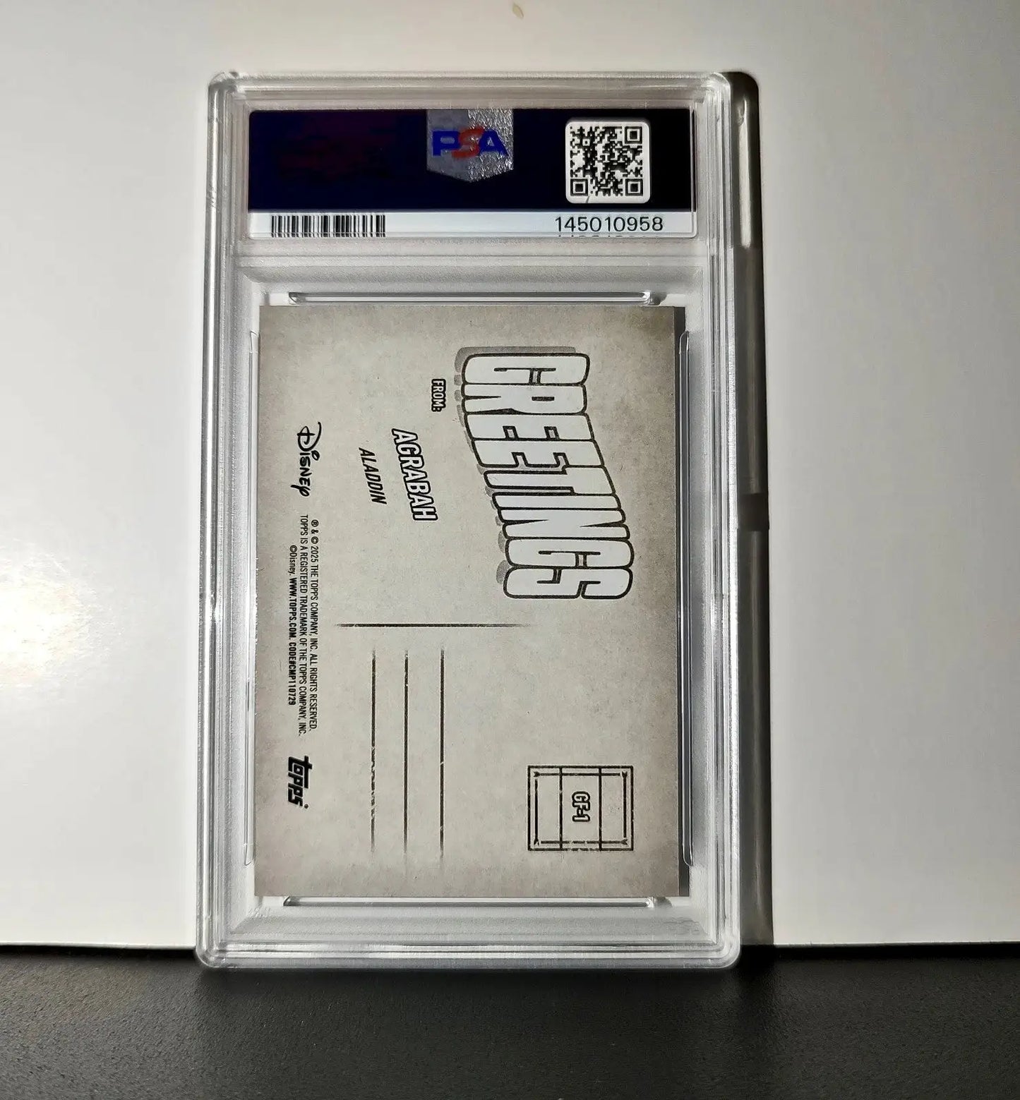 Agrabah 2025 Topps Disney Wonder #GF-1 Greetings From Card Aladdin PSA 9 - Non-Sports Card Single