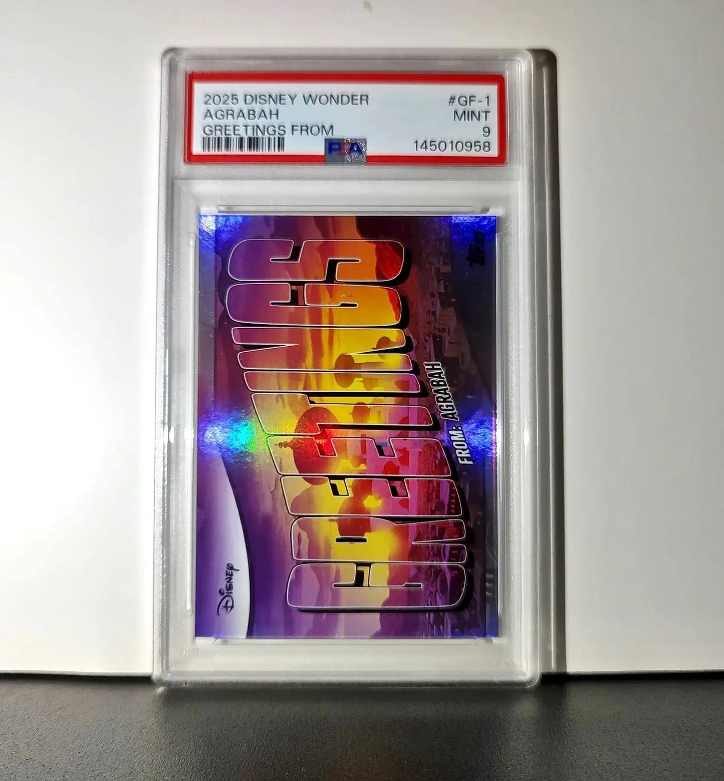 Agrabah 2025 Topps Disney Wonder #GF-1 Greetings From Card Aladdin PSA 9 - Non-Sports Card Single