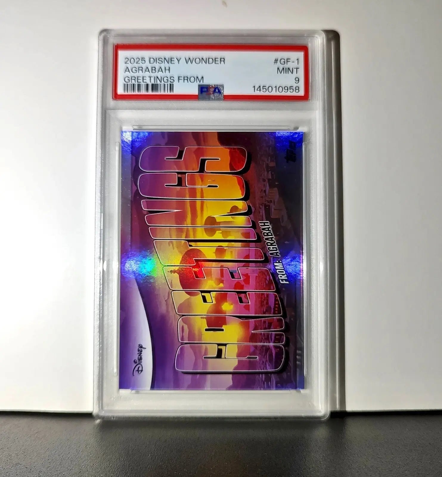 Agrabah 2025 Topps Disney Wonder #GF-1 Greetings From Card Aladdin PSA 9 - Non-Sports Card Single