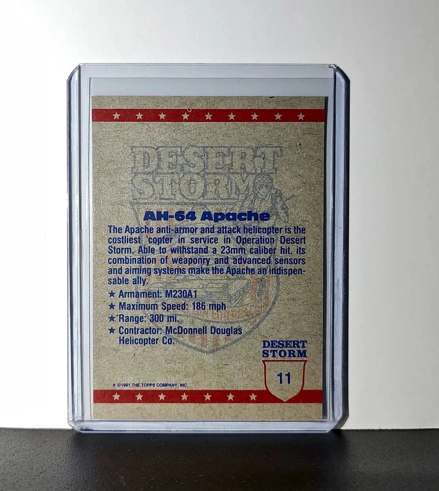 AH-64 Apache 1991 Topps Desert Storm #11 Card - Non-Sports Card Single