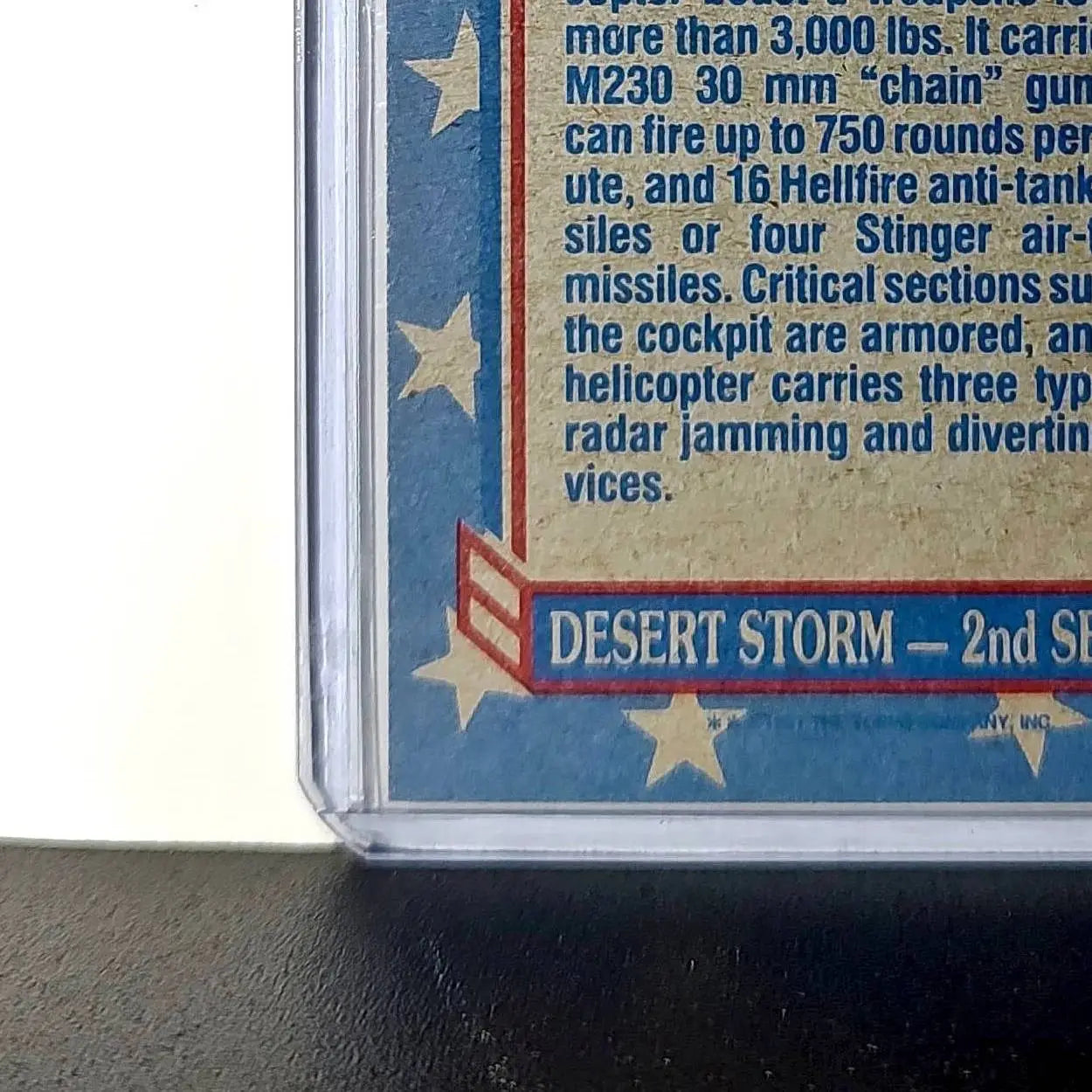 AH-64 Apache Helicopter 1991 Topps Desert Storm #164 Card - Non-Sports Card Single
