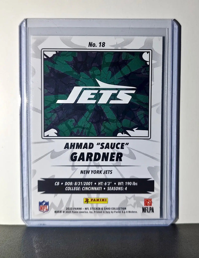 Ahmad ’Sauce’ Gardner 2025 Panini NFL #18 Foil Sticker Card New York Jets