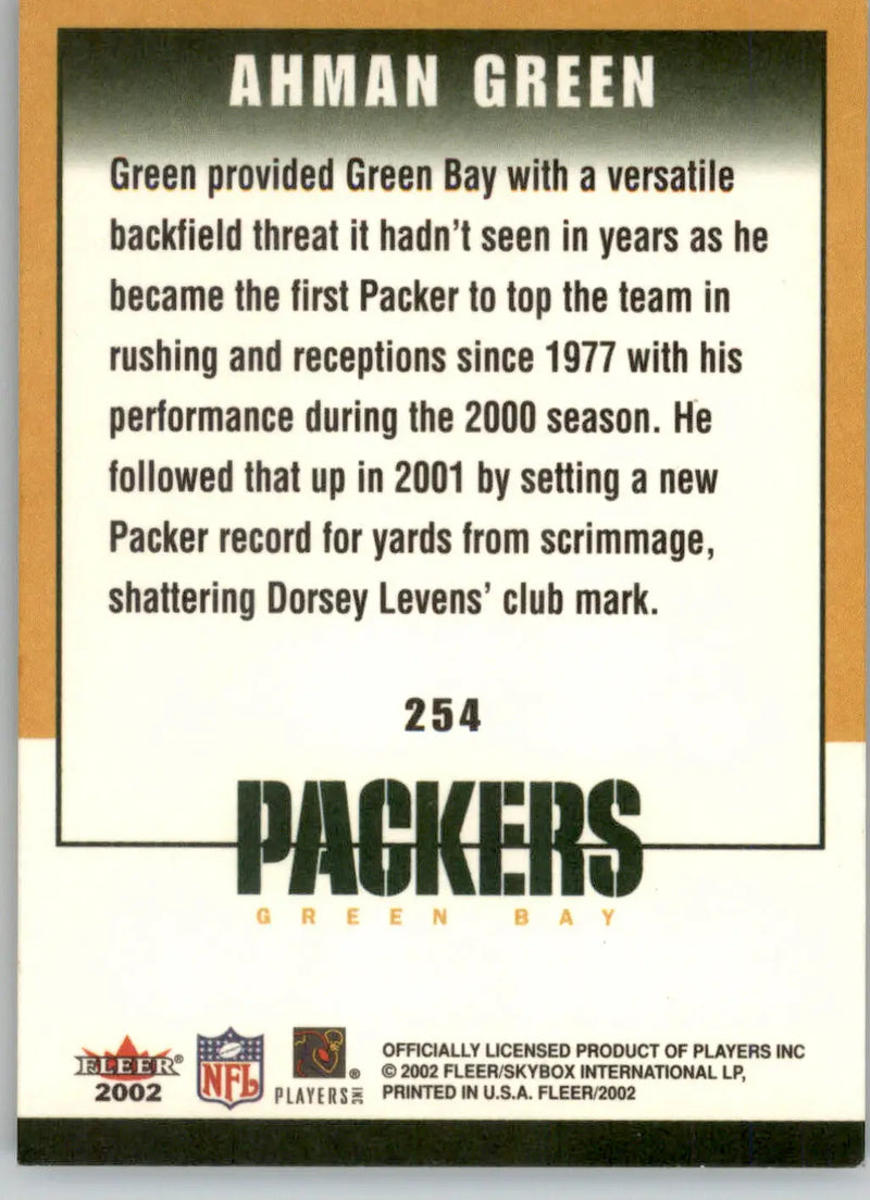 Ahman Green - 2002 Fleer - #254 - Football - Football Card Single