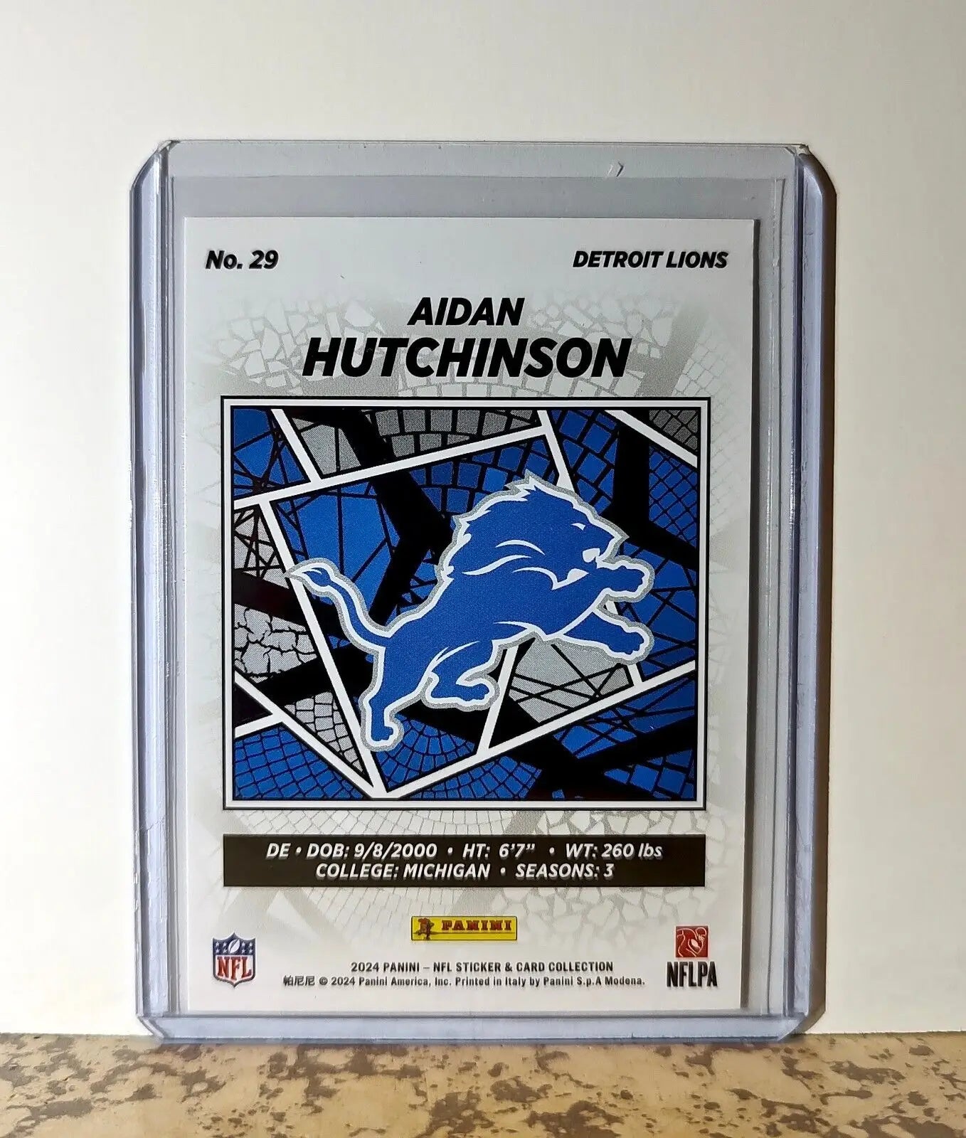 Aidan Hutchinson 2024 Panini NFL #29 Sticker Card Detroit Lions - Football Card Single
