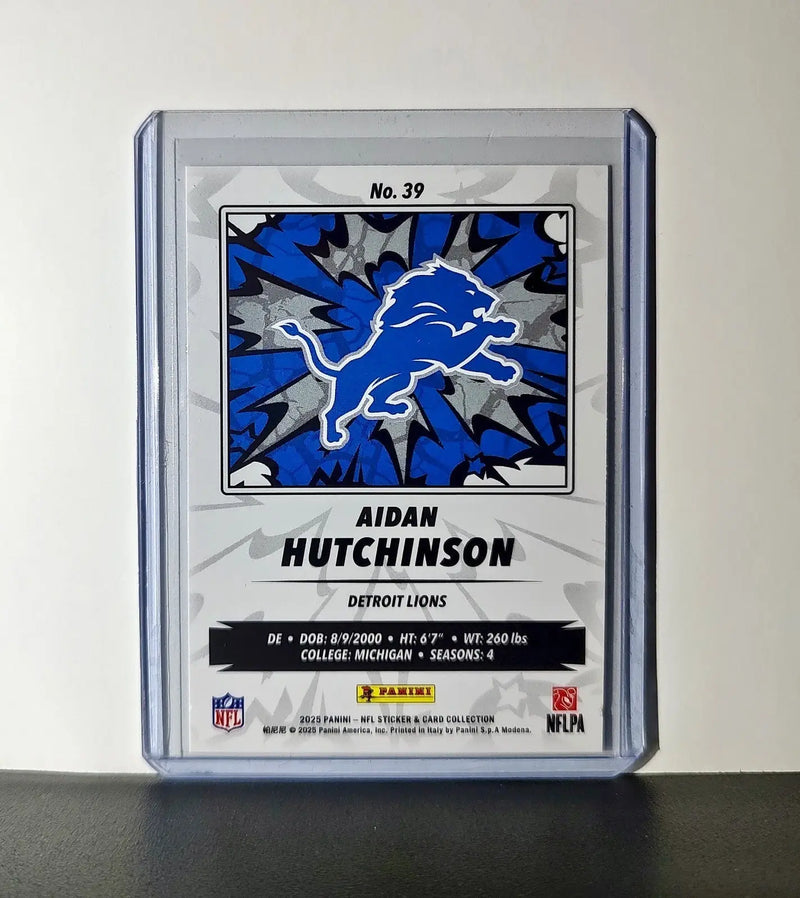 Aidan Hutchinson 2025 Panini NFL #39 Sticker Card Detroit Lions