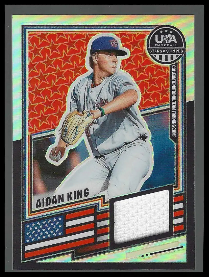 Aidan King 2026 Panini Prizm USA Stars & Stripes Silver Relic #USA-AK GAME WORN