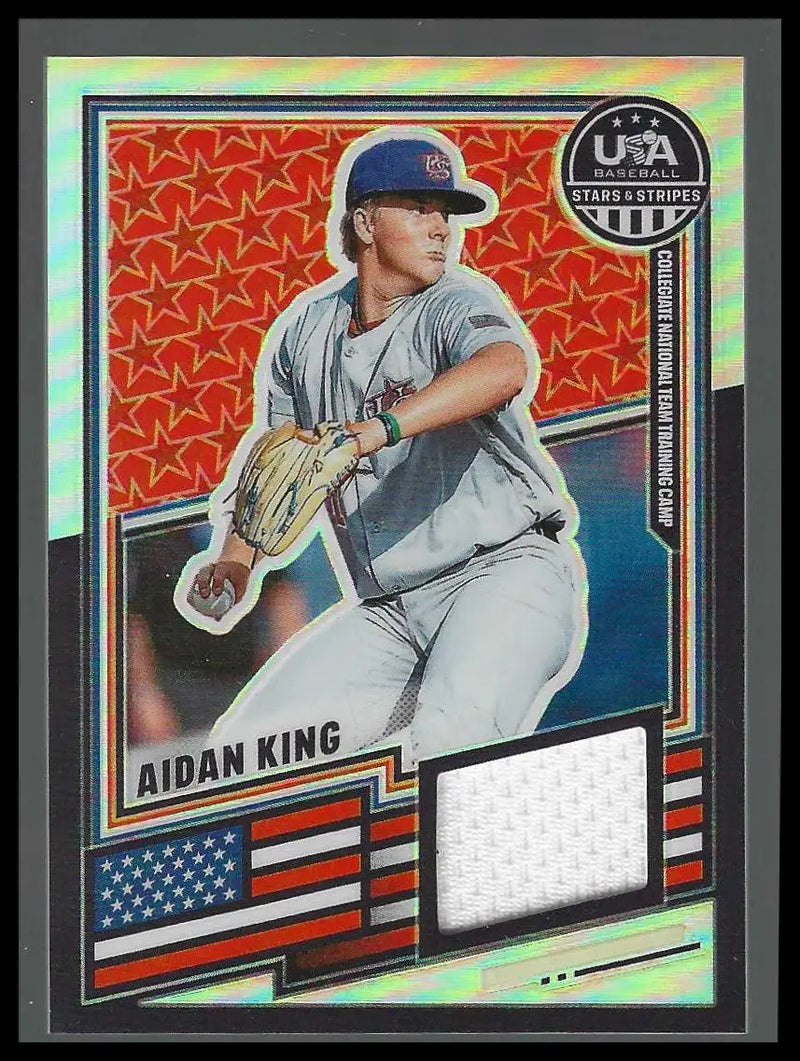 Aidan King 2026 Panini Prizm USA Stars & Stripes Silver Relic #USA-AK GAME WORN