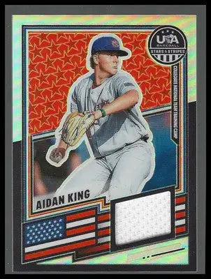 Aidan King 2026 Panini Prizm USA Stars & Stripes Silver Relic #USA-AK GAME WORN