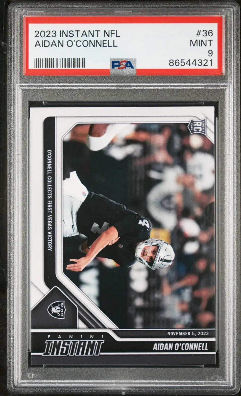 Aidan OConnell 2023 Panini NFL Rookie Football #36 Card 1 of 287 Raiders PSA 9