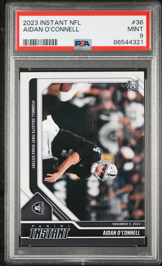 Aidan OConnell 2023 Panini NFL Rookie Football #36 Card 1 of 287 Raiders PSA 9