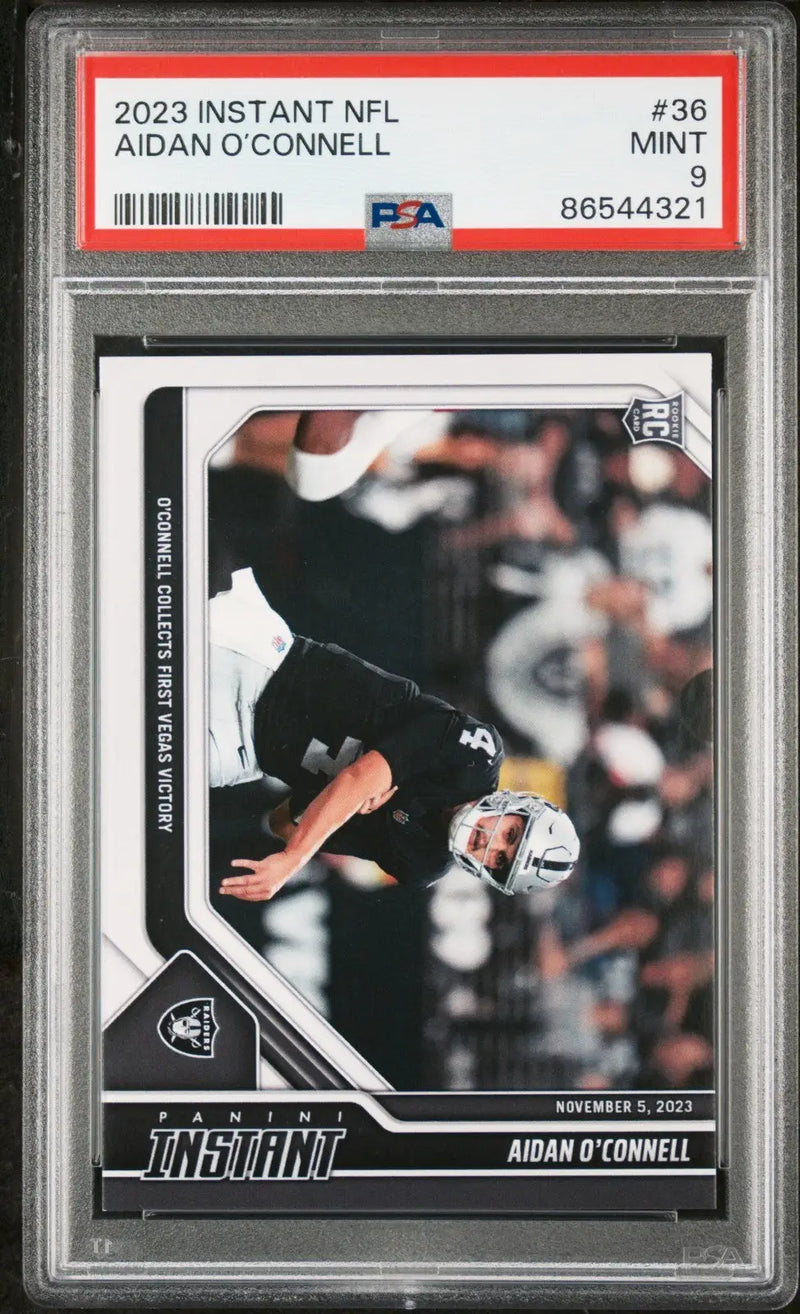 Aidan OConnell 2023 Panini NFL Rookie Football #36 Card 1 of 287 Raiders PSA 9