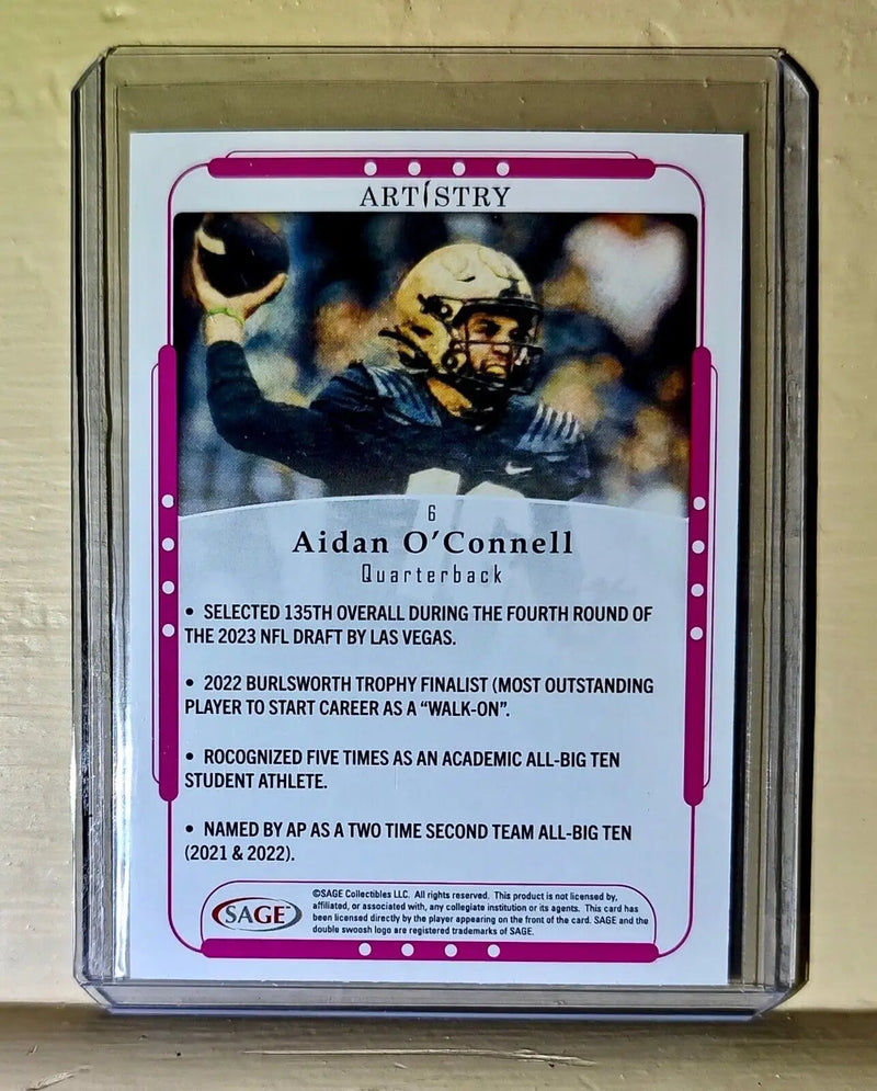 Aidan O’Connell 2023 SAGE NFL Artistry Football #6 Card
