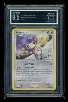 Aipom #70/123 Arena Club 9.5 2007 Pokemon D&P Mysterious Treasures - Pokémon Card Single